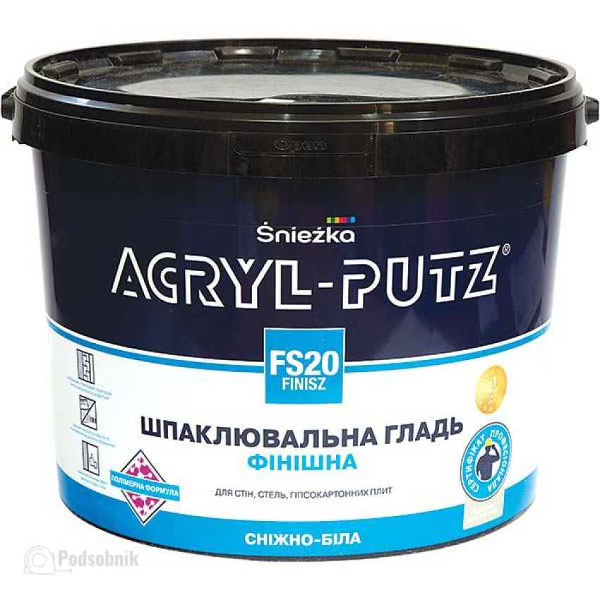 Шпаклёвка пастообразная Снежка Акрил-Путц (Sniezka Acryl-Putz) 27 кг Шпаклёвка пастообразная Снежка Акрил-Путц (Sniezka Acryl-Putz) 27 кг