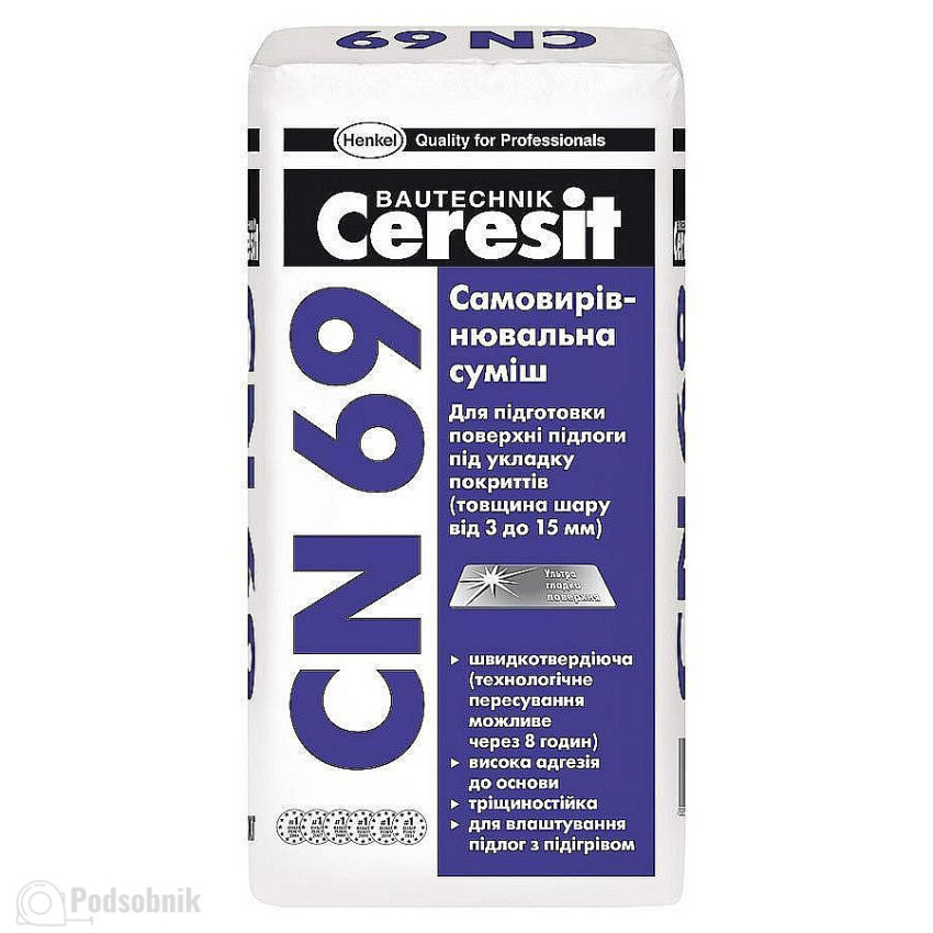 Смесь самовыравнивающаяся Церезит CN-69 (Ceresit CN-69) 25 кг