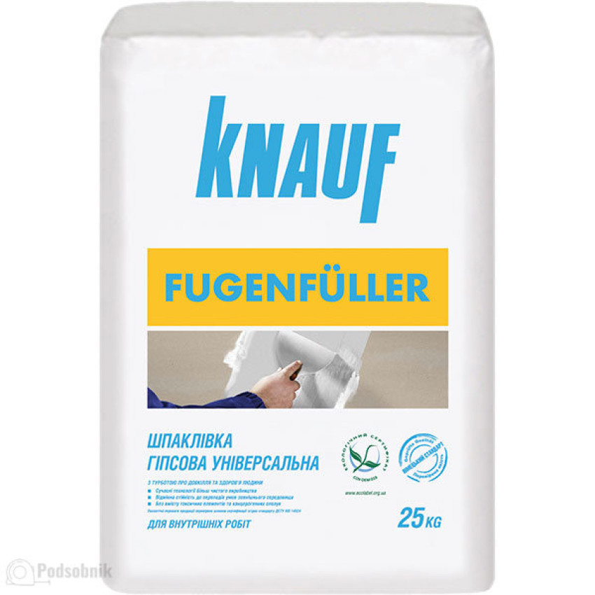 Шпаклівка гіпсова Кнауф Фюгенфюллер (Knauf Fugenfuller) 25 кг Шпаклівка гіпсова Кнауф Фюгенфюллер (Knauf Fugenfuller) 25 кг
