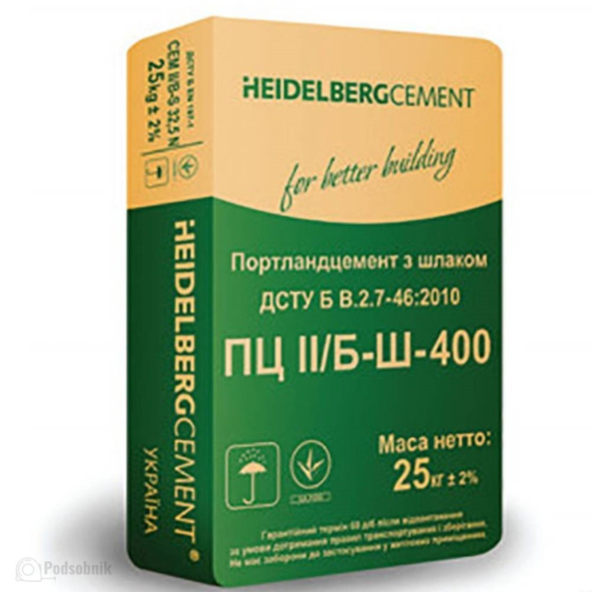 Цемент М400 Каменец-Подольский 25 кг