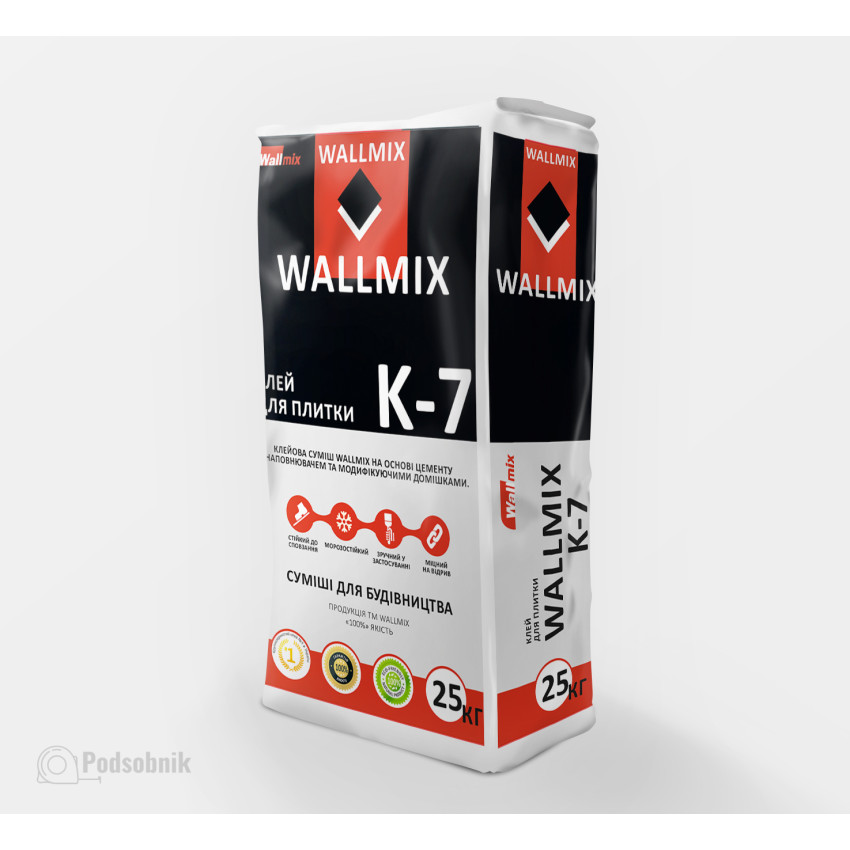 Клей для плитки Волмикс К-7 (Wallmix К-7) 25 кг Клей для плитки Волмикс К-7 (Wallmix К-7) 25 кг