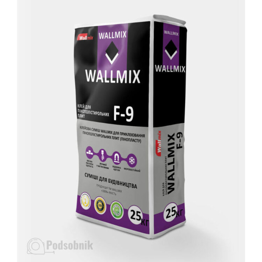Клей для пенопласта Волмикс Ф-9 (Wallmix F-9) 25 кг Клей для пенопласта Волмикс Ф-9 (Wallmix F-9) 25 кг